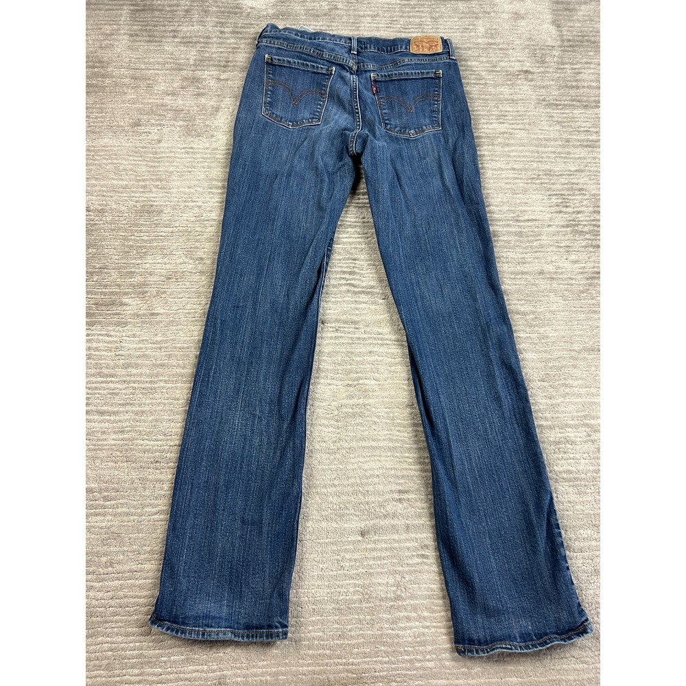 Levi's Jeans Women 10 Blue 505 Straight Mid Rise Stretch WaterLess Denim - Picture 9 of 10